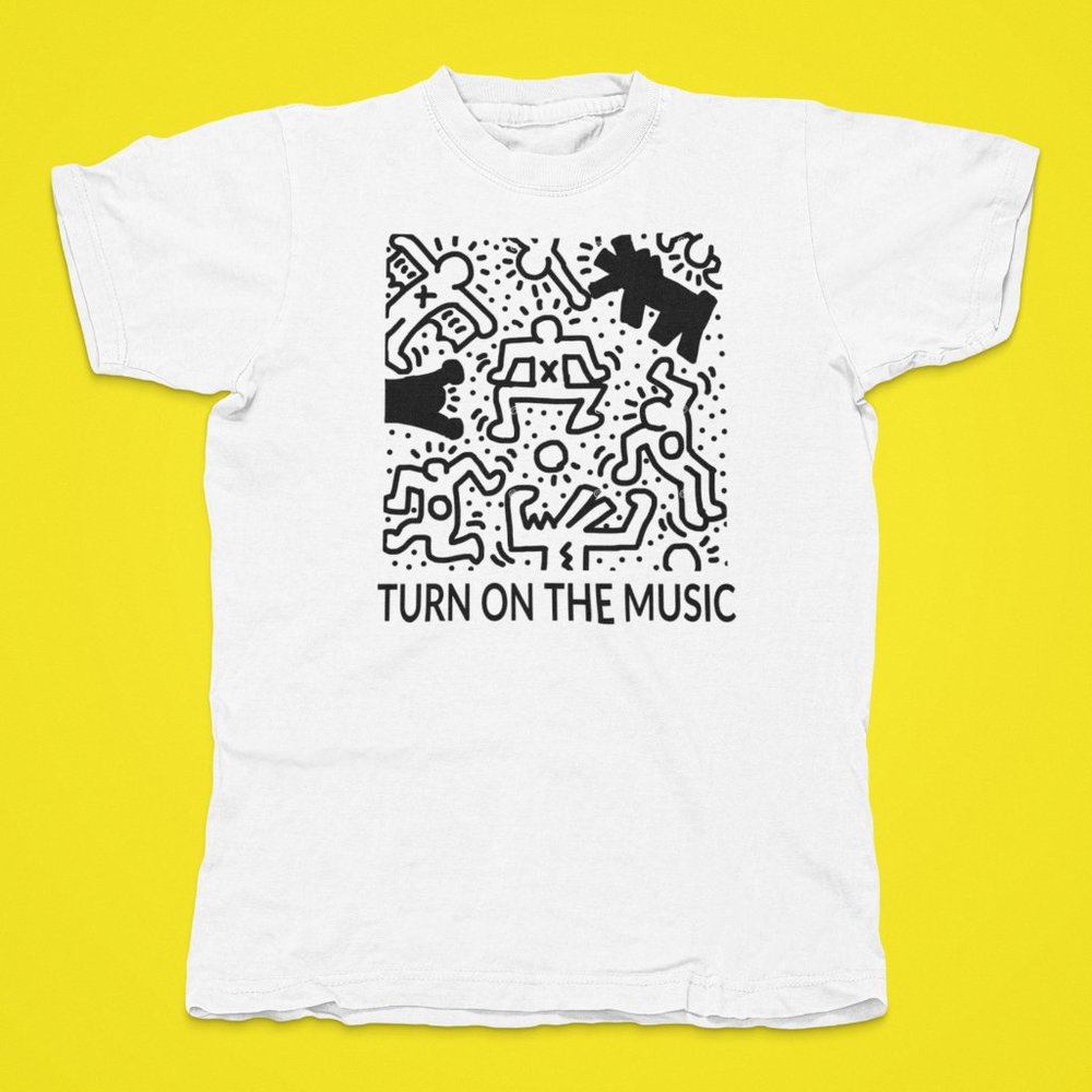 Keith Haring Pop Art Shirt. White. Multiple Sizes. Same or Next Day Shipping!